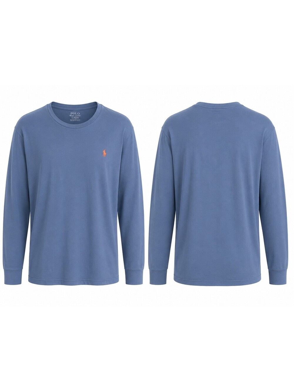 Polo Ralph Lauren Men's Long Sleeve Classic Fit Crew Neck Pony Tee Shirt BLUE M